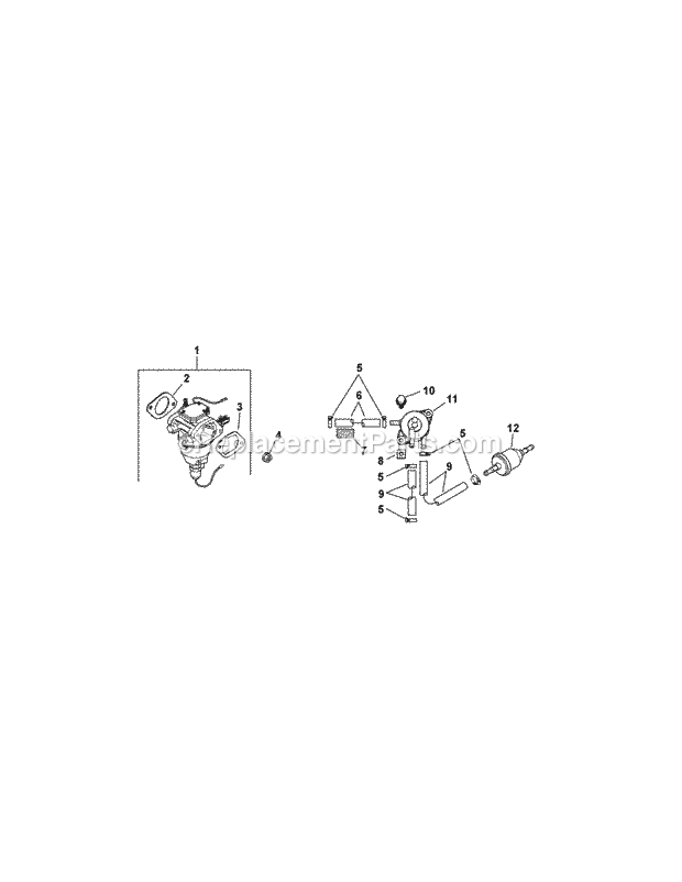 Kohler Cv740-3125 Fuel System Diagram and Parts List for M54-KH (53BH8CT4050) (2011 & After) Cub Cadet Sprayer